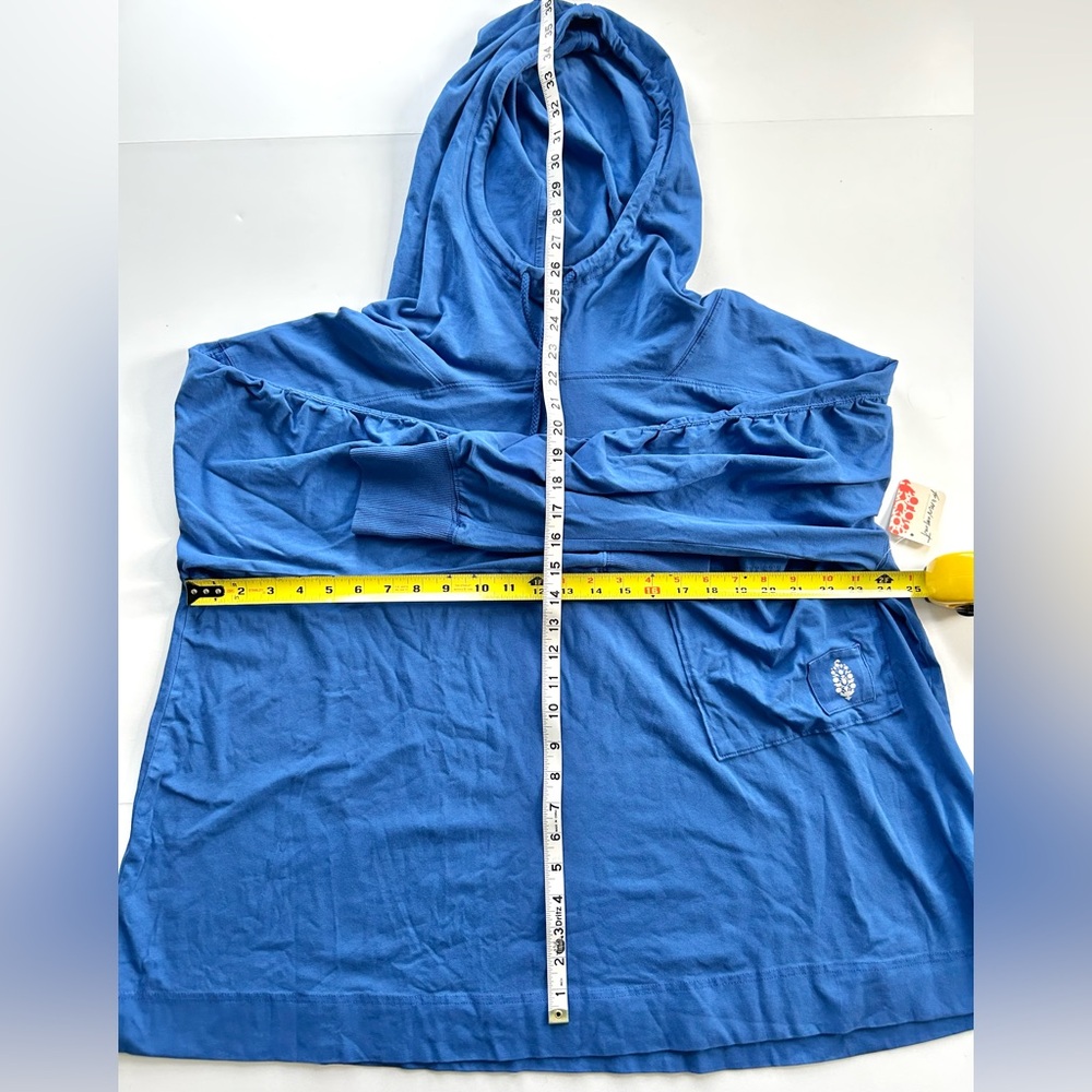 ☀️(A432) NWT Free People Hot Shot Hooded Layer. Royal Blue. Size: Small - Picture 13 of 15